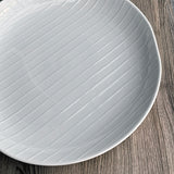 Serving Plate Hakusan White Shell Stripes