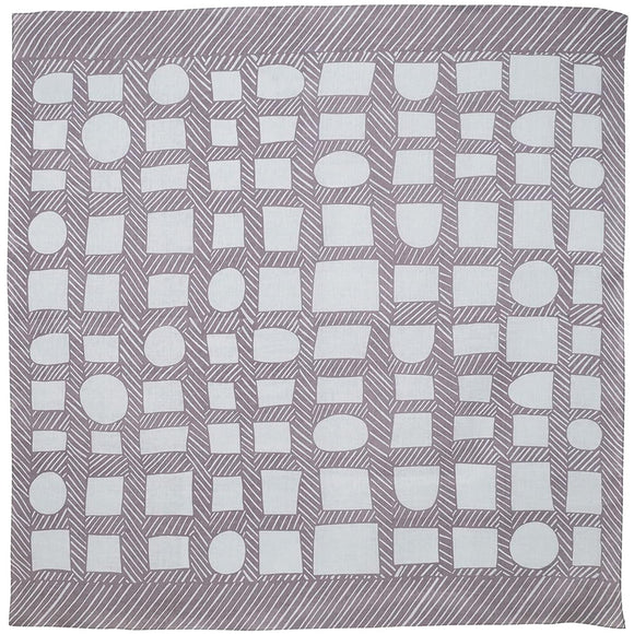 Furoshiki Linen Shape & Line Grey