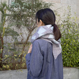 Furoshiki Linen Shape & Line Grey
