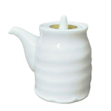 White Soy Pot with Gold Accent