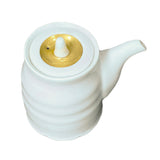 White Soy Pot with Gold Accent