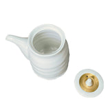 White Soy Pot with Gold Accent