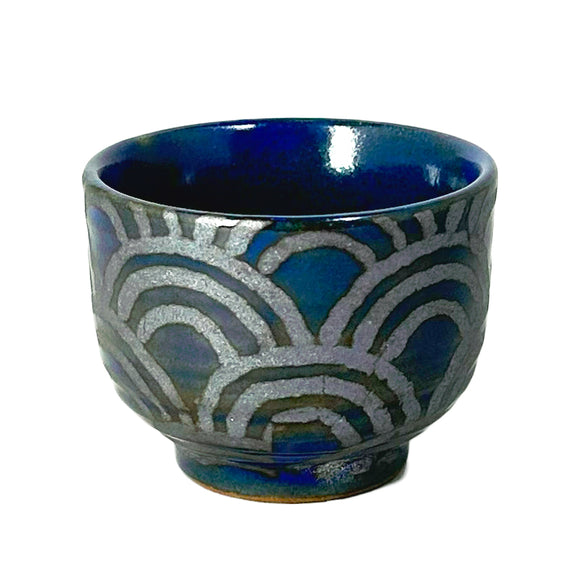 Sake Cup Blue Wave