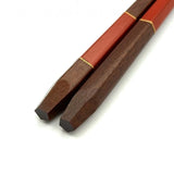Chopsticks Pentagon Lacquer Ichimatsu Red