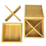 Mini Bamboo Square Box 12cm 2-Tier