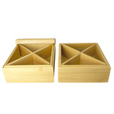 Mini Bamboo Square Box 12cm 2-Tier