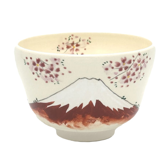 Matcha Bowl Aka Fuji Kiyomizu Ware