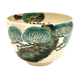Matcha Bowl Matsu Pine Tree Kiyomizu Ware By Kaiho Yagi