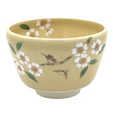 Matcha Bowl Sakura & Birds Kiyomizu Ware By Kaiho Yagi