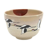 Matcha Bowl Cranes - Kiyomizu Ware By Kaiho Yagi