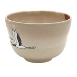Matcha Bowl Cranes - Kiyomizu Ware By Kaiho Yagi