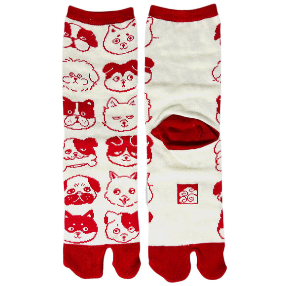 Tabi Socks Dog Red