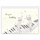 Greeting Card Music Cats On Your Birthday