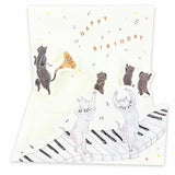 Greeting Card Music Cats On Your Birthday