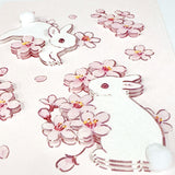 Greeting Card Spring Sakura & Bunnies