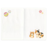 Greeting Card Cats Friends with Mt. Fuji