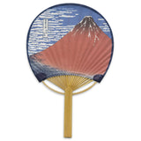 Greeting Card Uchiwa Fan Aka Fuji