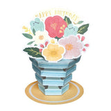 Greeting Card Flower Pot Happy Birthday