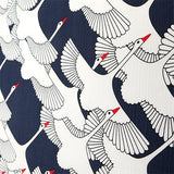 Furoshiki Hamamonyo Auspicious Crane Navy