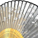 Folding Fan Sakura Silver