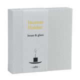 Kousaido Incense Holder Brass & Glass  -Cube-