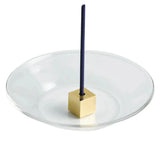 Kousaido Incense Holder Brass & Glass  -Cube-