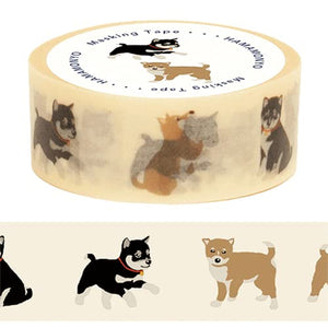 Washi Masking Tape Mame-shiba and Kuro-shiba