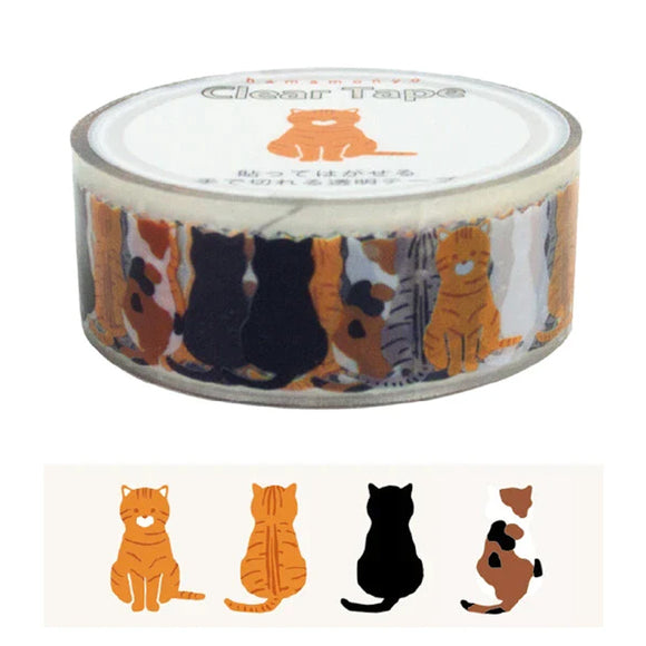 Washi Masking Tape Clear Sitting Cats