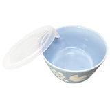 Bowl with Lid Bird Aqua Small