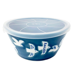 Bowl with Lid Bird Ruri Medium