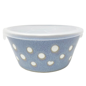 Bowl with Lid Dot Grey Medium