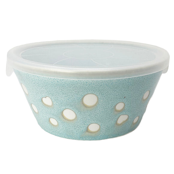 Bowl Polka Dots Aqua Medium