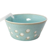 Bowl Polka Dots Aqua Medium