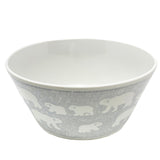 Bowl with Lid White Bear Grey Medium