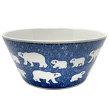 Bowl with Lid White Bear Navy Medium