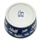 Bowl with Lid White Bear Navy Medium