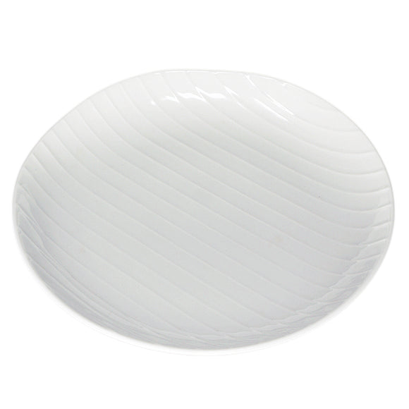 Serving Plate Hakusan White Shell Stripes Small