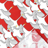 Cloth Hamamonyo Iwai Zuru Crane Red