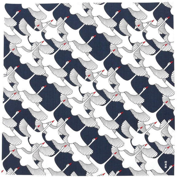 Cloth Hamamonyo Iwai Zuru Crane Navy