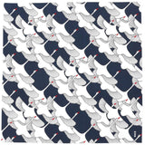 Cloth Hamamonyo Iwai Zuru Crane Navy