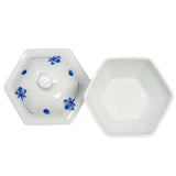 Bowl with Lid Rokkaku Blue Sakura