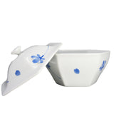 Bowl with Lid Rokkaku Blue Sakura