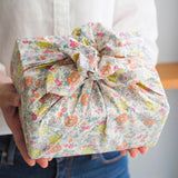 Furoshiki Cohare Flower Bouquet Gray