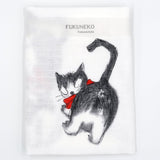 Tenugui Gauze Towel Fukuneko Kinked Tail Cat
