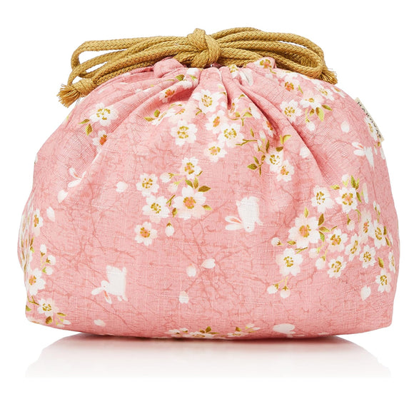 Kinchaku Bag Sakura Rabbit Pink