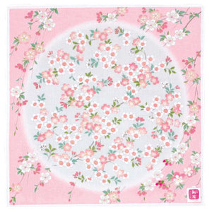 Handkerchief Yuzen Embroidered Yumemi Sakura Pink