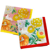 Handkerchief Embroidered Chrysanthemum Off-White