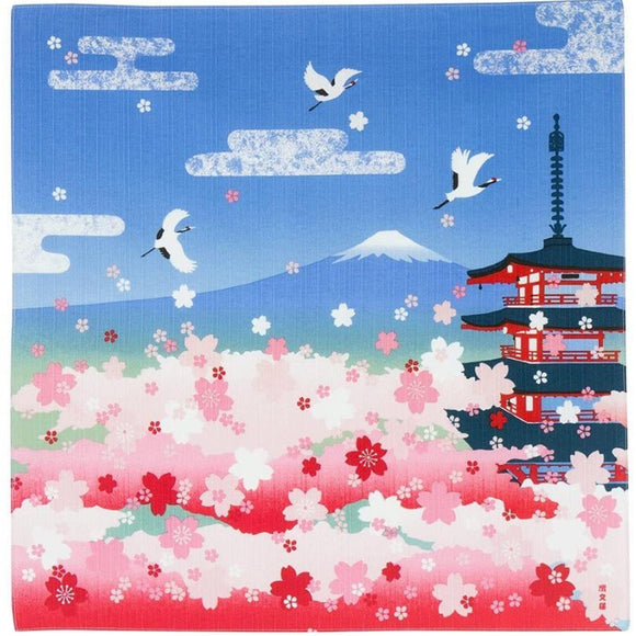 Cloth Hamamonyo Sakura, Five-story Pagoda & Fuji