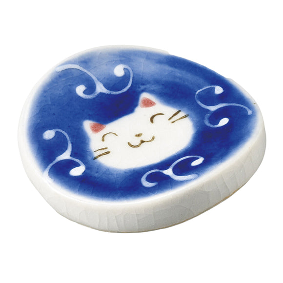 Chopstick Rest Happy Cat Blue