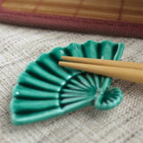 Chopstick Rest Fan Green